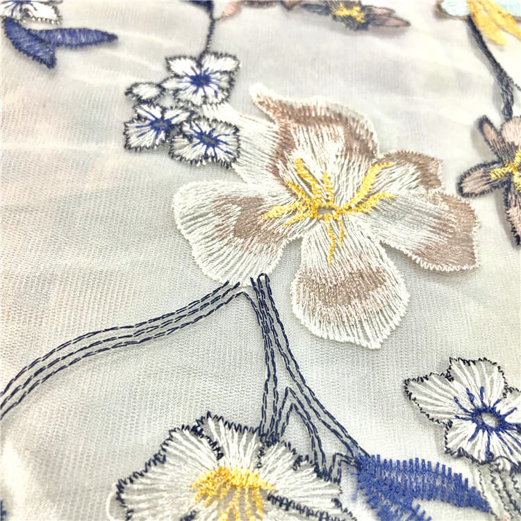 Embroidered Fabric Dress Floral Polyester for Women's Wear Wholesale S 4